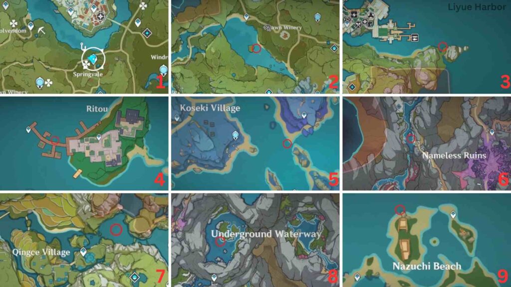 Pufferfish Fishing Point Locations